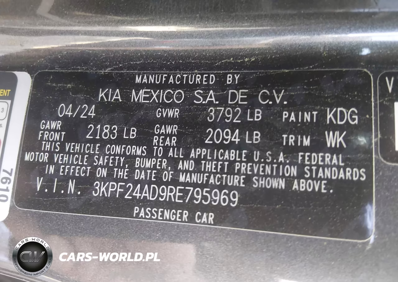 2024 Kia Forte Lxs VIN:3KPF24AD9RE795969 - 9