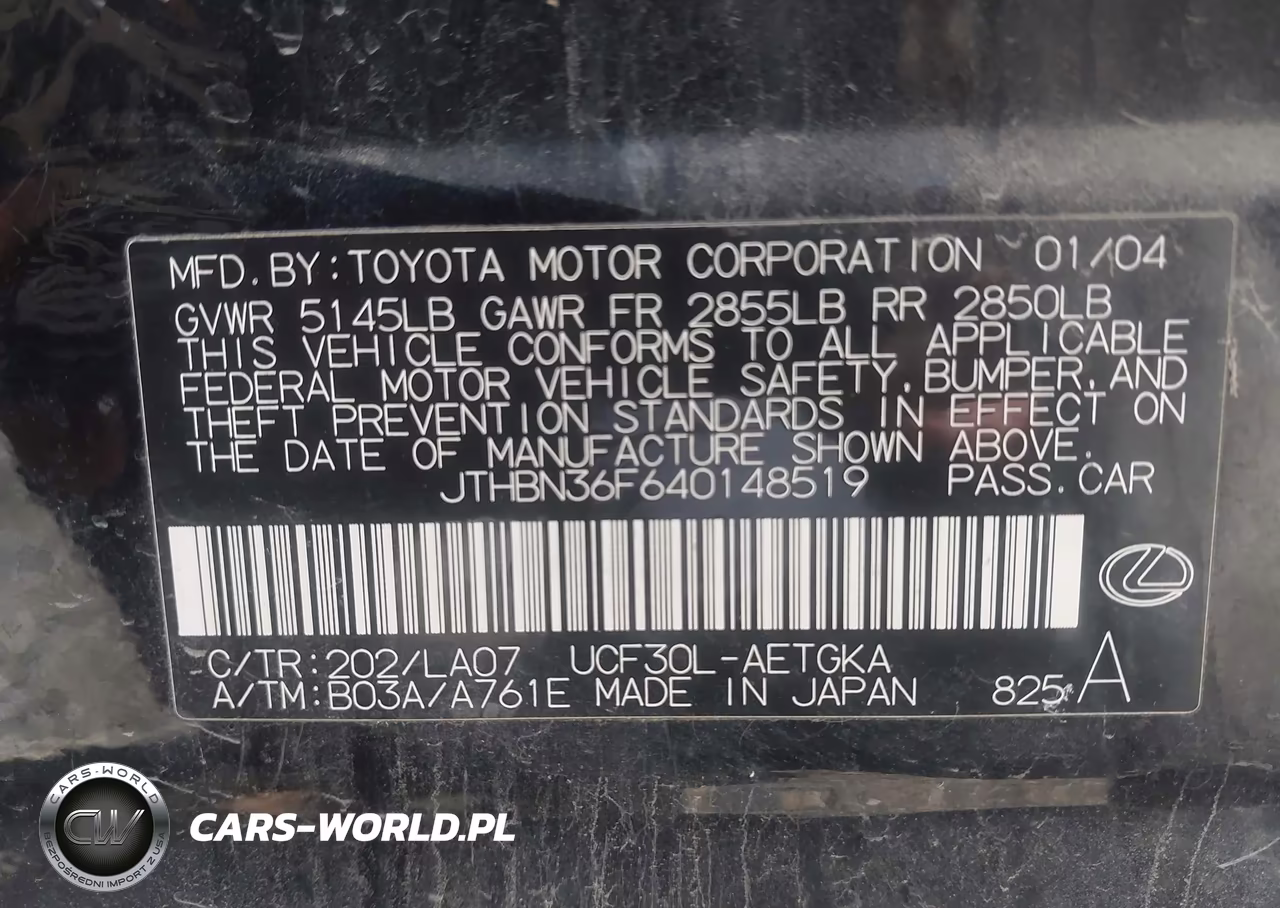 2004 Lexus Ls 430 VIN:JTHBN36F640148519 - 9