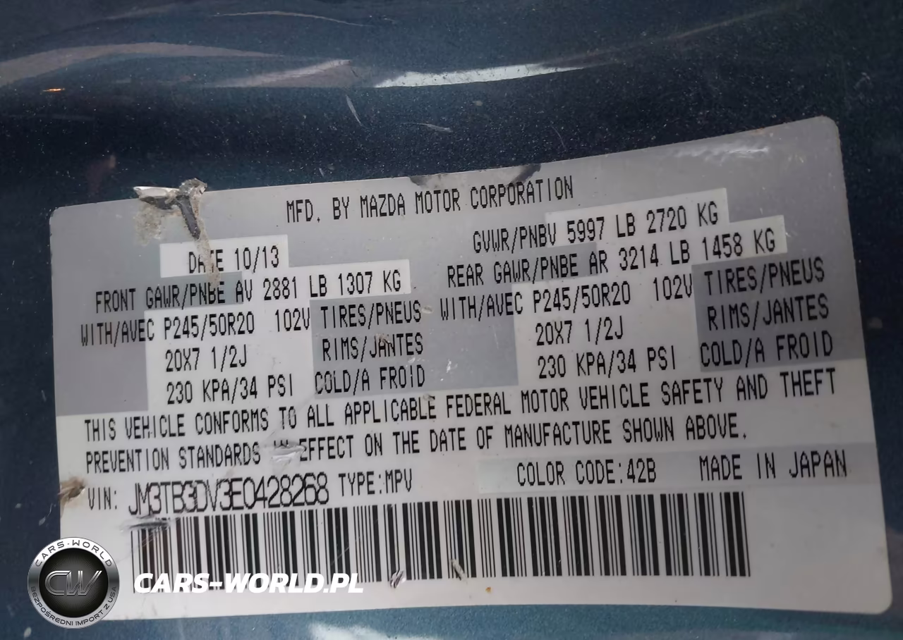 2014 Mazda Cx-9 Grand Touring VIN:JM3TB3DV3E0428268 - 9