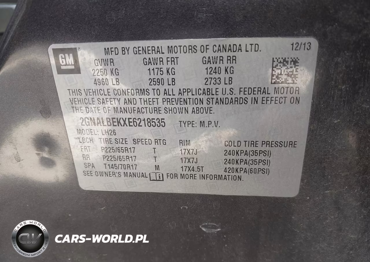 2014 Chevrolet Equinox 1Lt VIN:2GNALBEKXE6218535 - 9