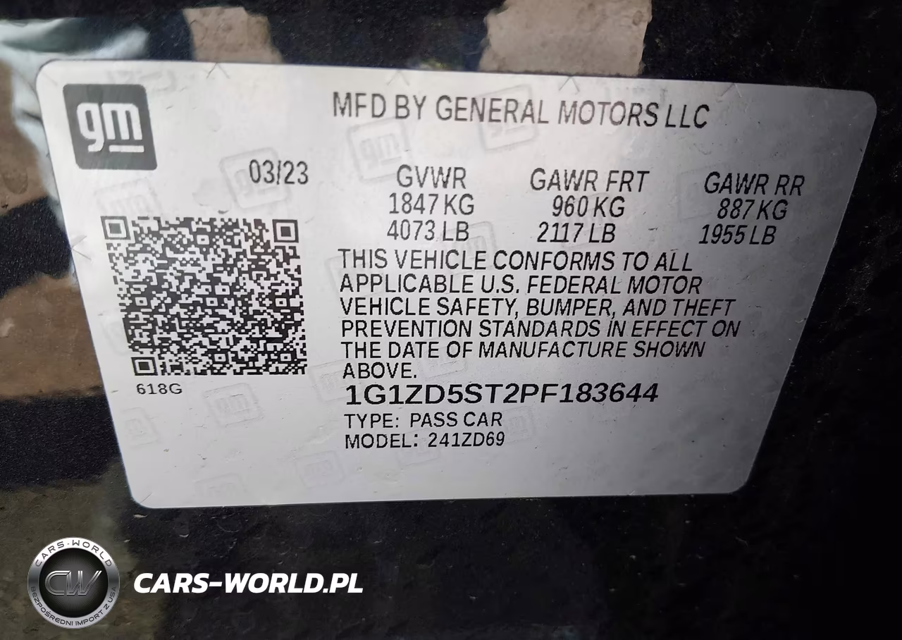 2023 Chevrolet Malibu Fwd 1Lt VIN:1G1ZD5ST2PF183644 - 9