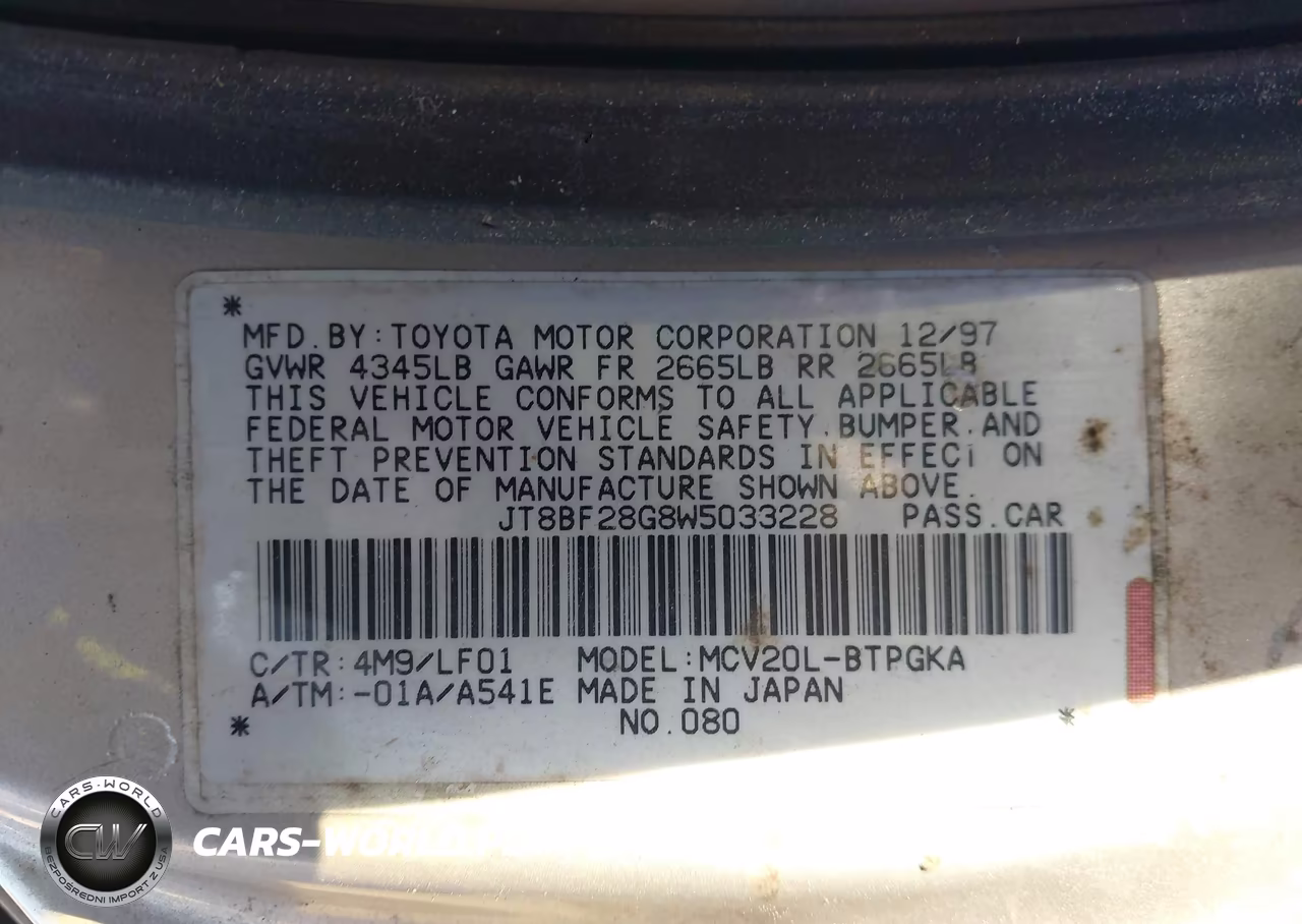 1998 Lexus Es 300 VIN:JT8BF28G8W5033228 - 9