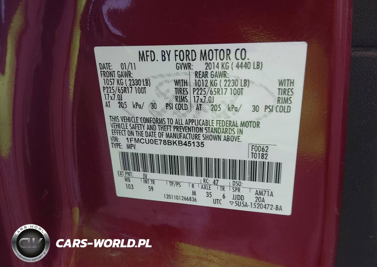 2011 Ford Escape Limited VIN:1FMCU0E78BKB45135 - 9