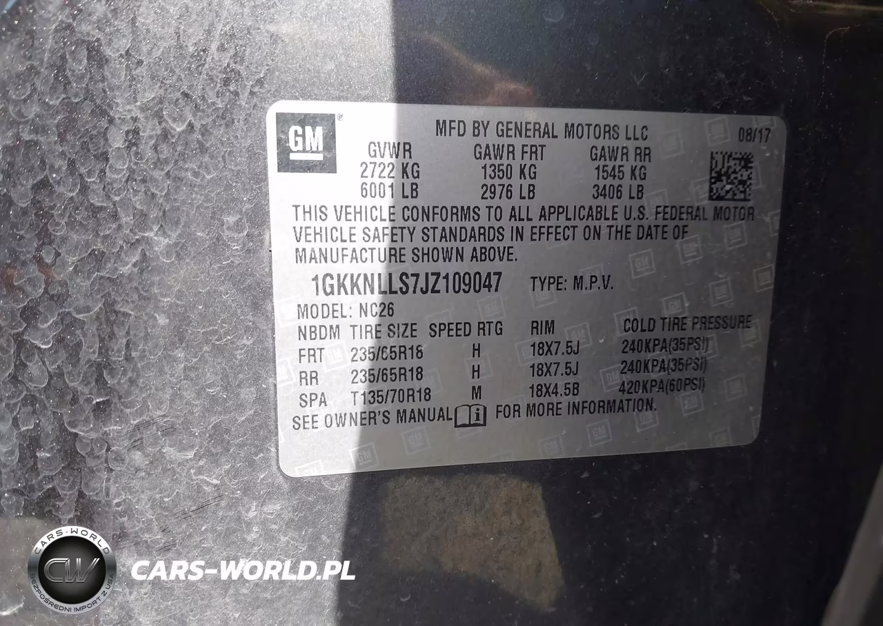 2018 GMC Acadia Sle-2 VIN:1GKKNLLS7JZ109047 - 9
