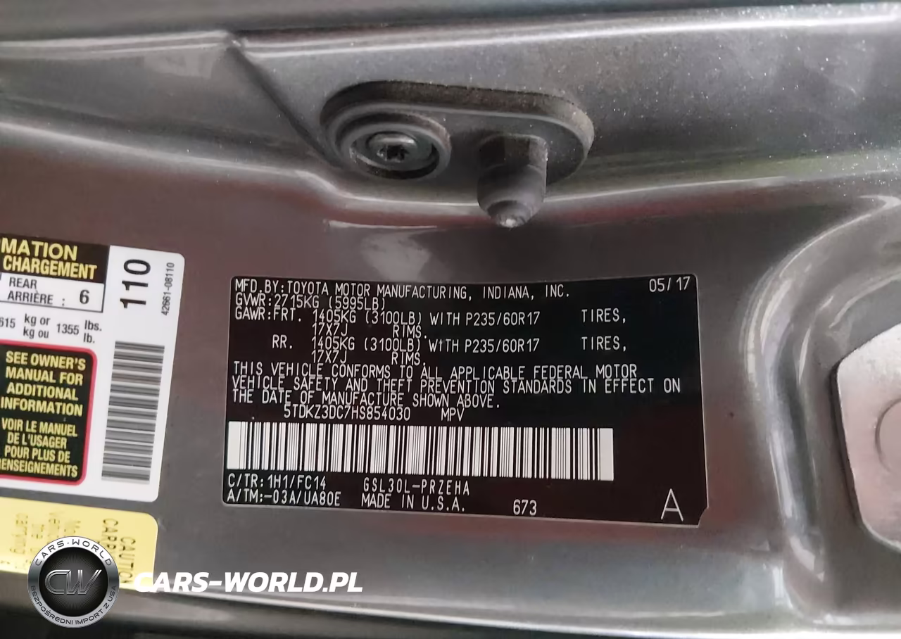 2017 Toyota Sienna Le 8 Passenger VIN:5TDKZ3DC7HS854030 - 9