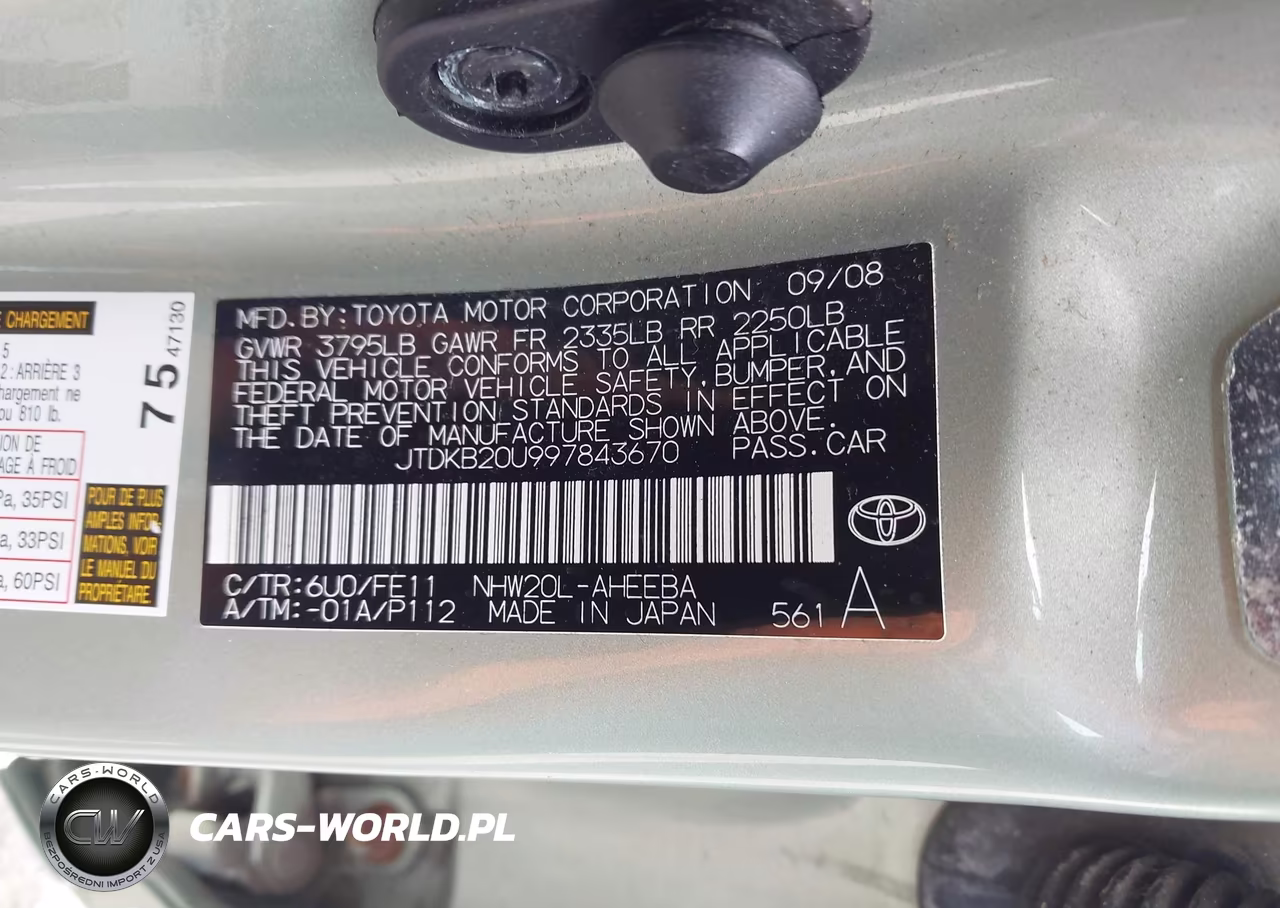 2009 Toyota Prius VIN:JTDKB20U997843670 - 9