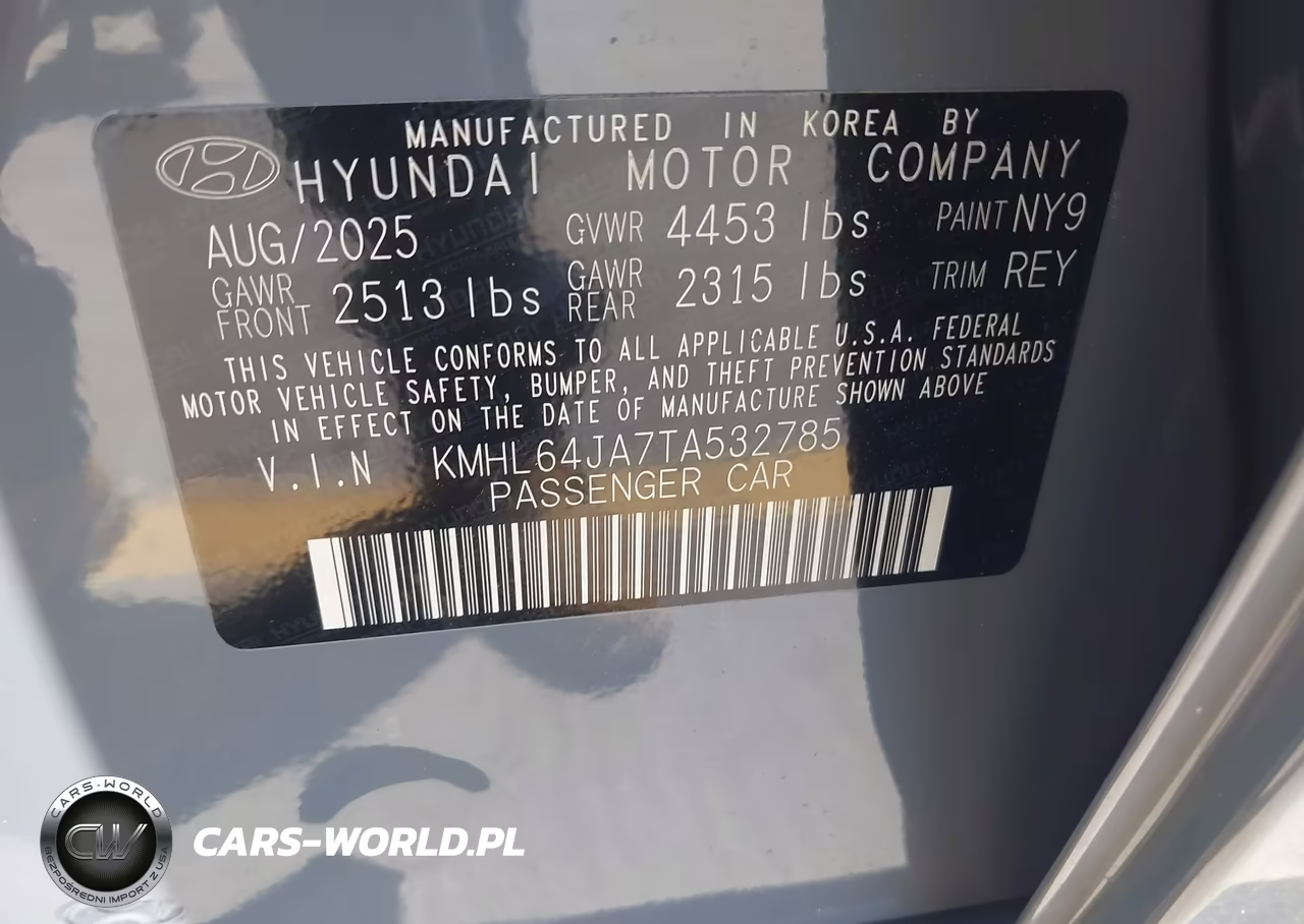 2026 Hyundai Sonata Sel Sport VIN:KMHL64JA7TA532785 - 9