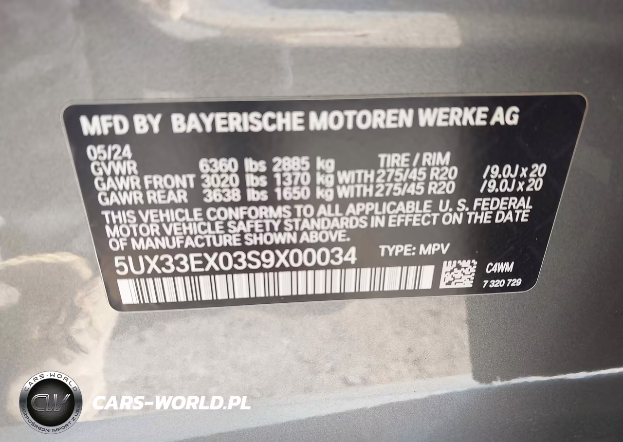 2025 BMW X6 xDrive40I VIN:5UX33EX03S9X00034 - 9