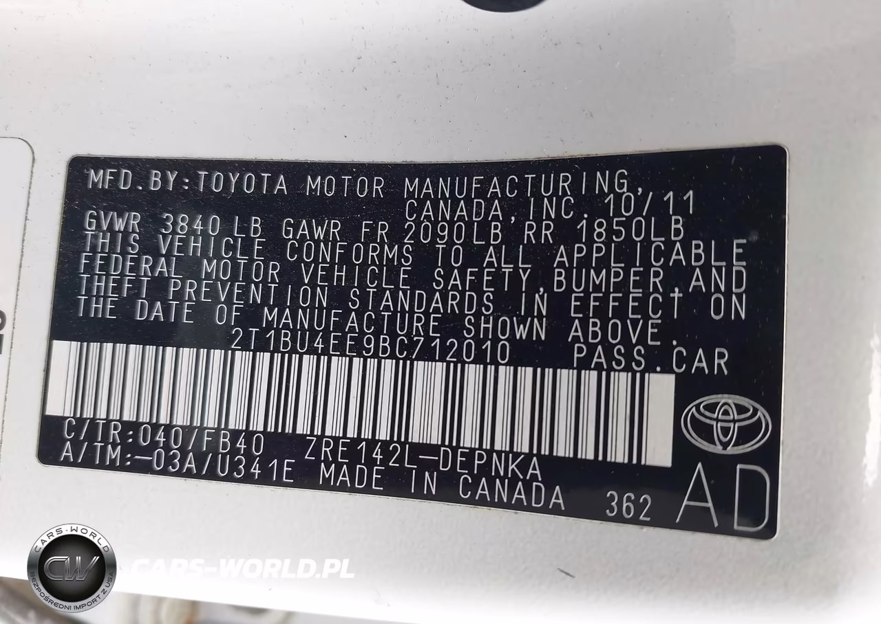 2011 Toyota Corolla Le VIN:2T1BU4EE9BC712010 - 9