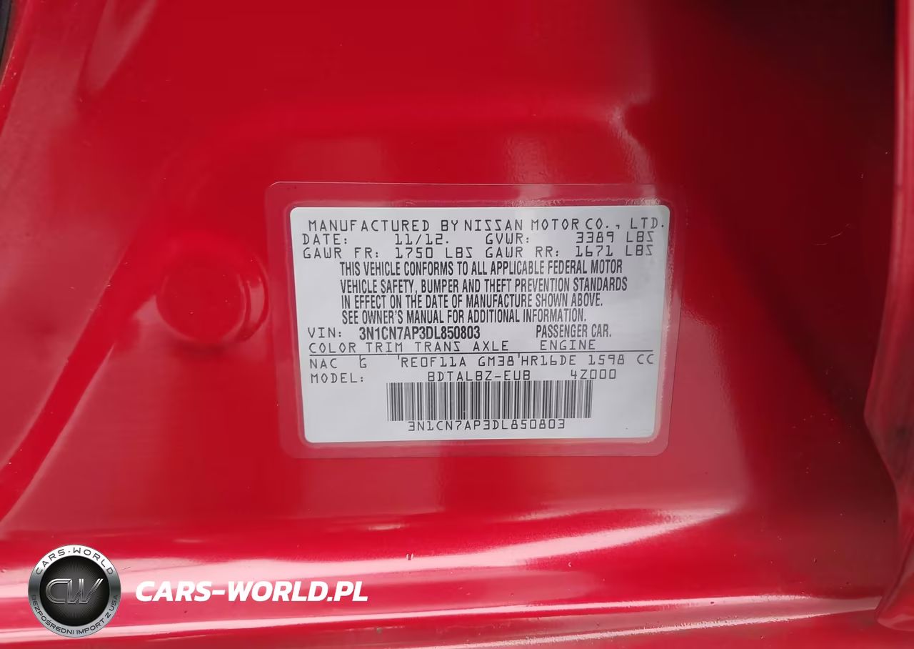 2013 Nissan Versa 1.6 Sv VIN:3N1CN7AP3DL850803 - 9