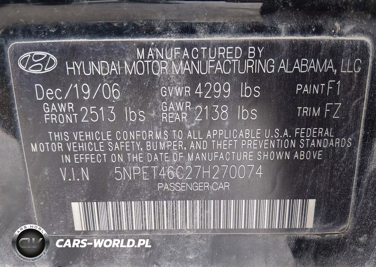 2007 Hyundai Sonata Gls VIN:5NPET46C27H270074 - 9
