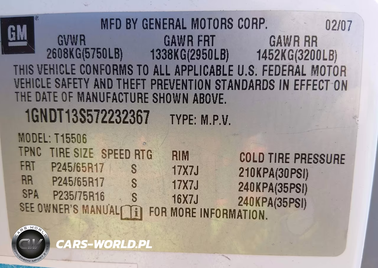 2007 Chevrolet Trailblazer Ls VIN:1GNDT13S572232367 - 9
