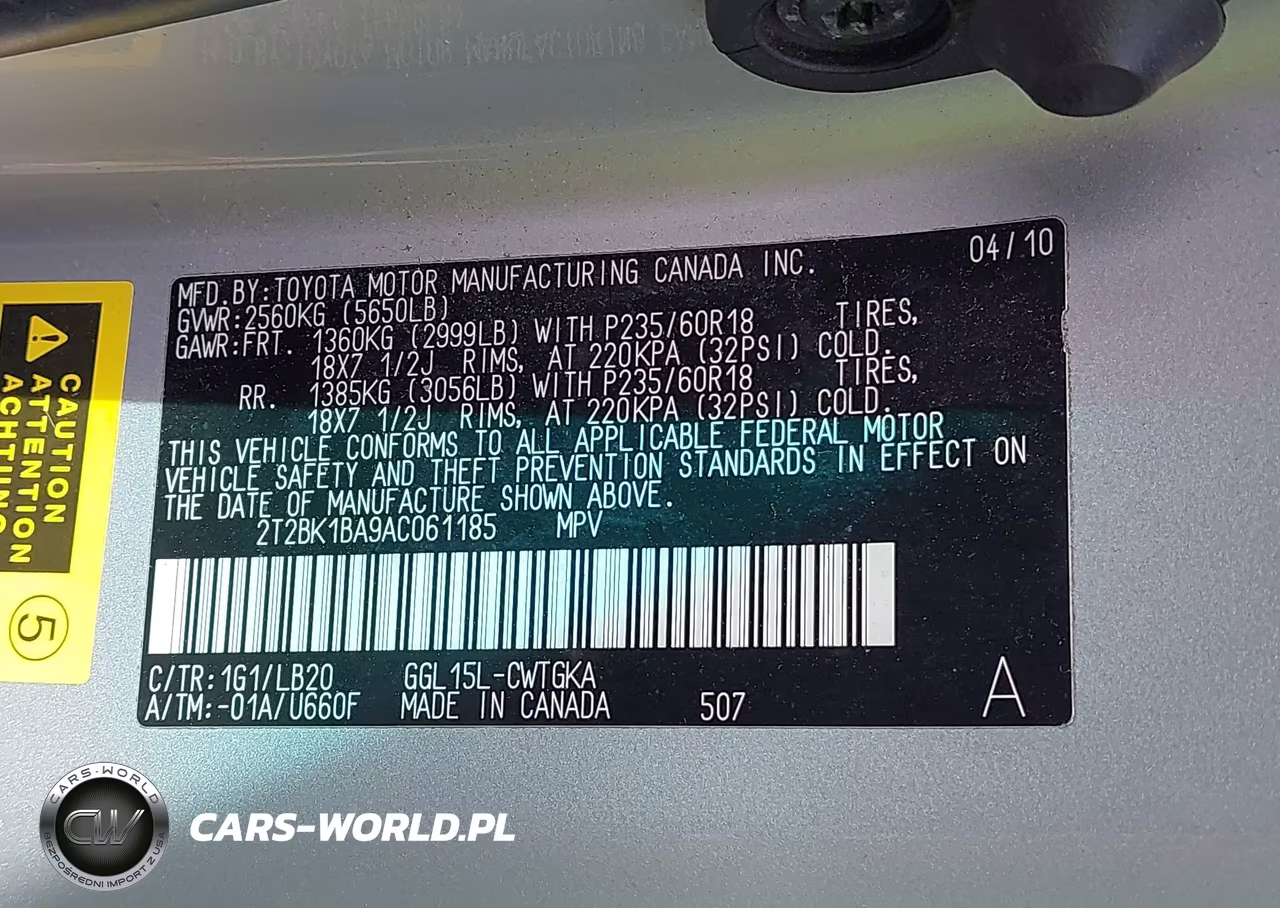 2010 Lexus Rx 350 VIN:2T2BK1BA9AC061185 - 9