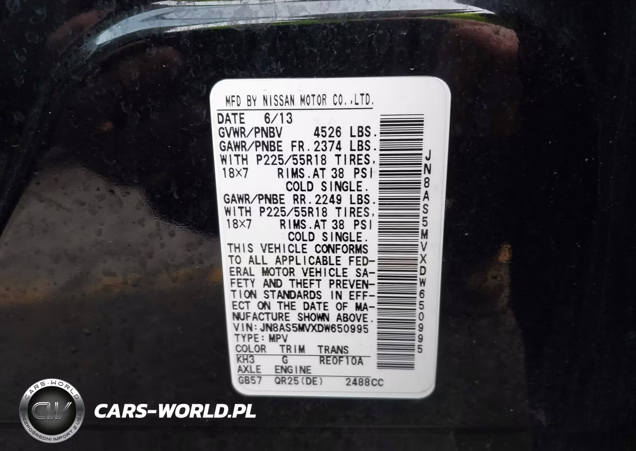 2013 Nissan Rogue Sv W-Sl Pkg VIN:JN8AS5MVXDW650995 - 9