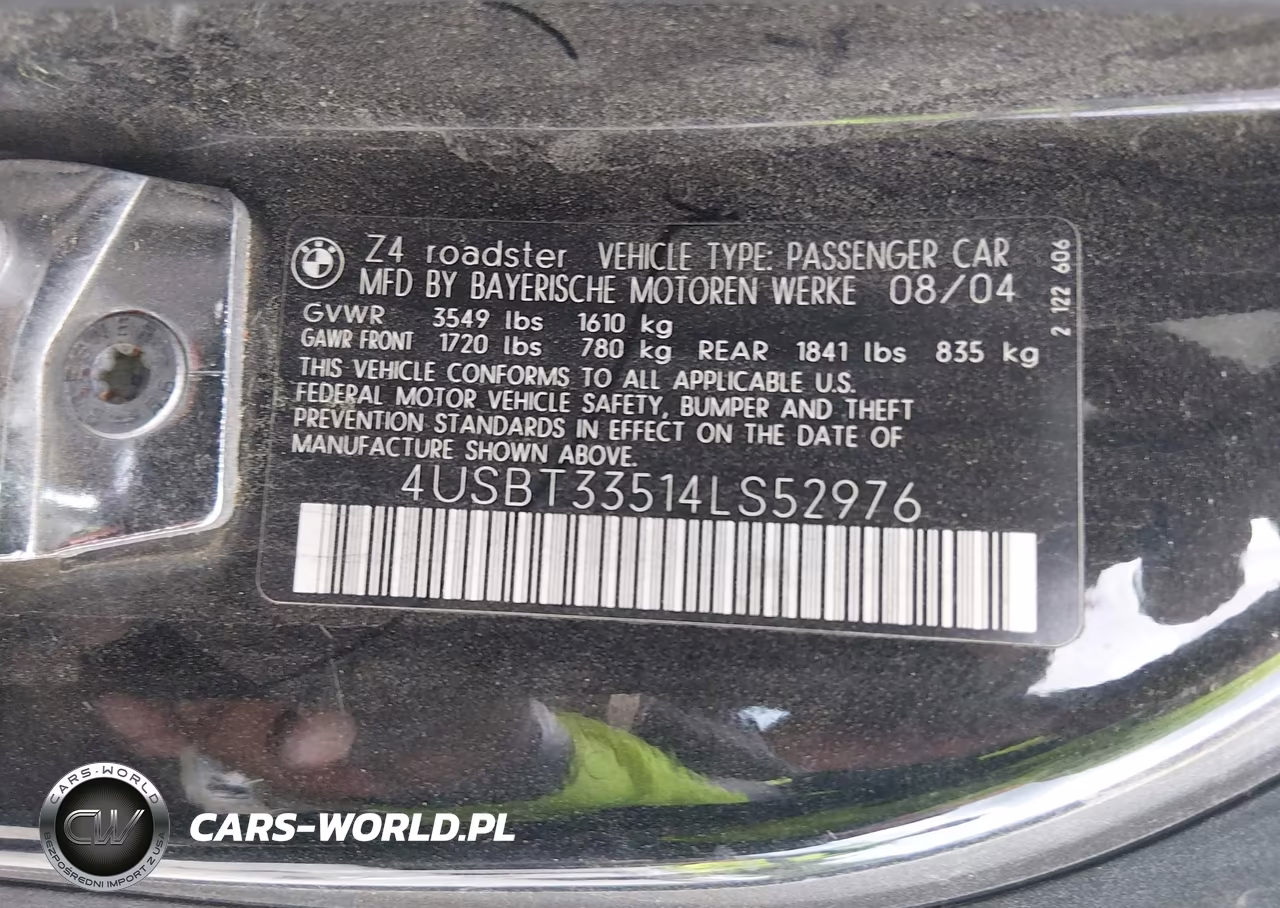 2004 BMW Z4 2.5I VIN:4USBT33514LS52976 - 9