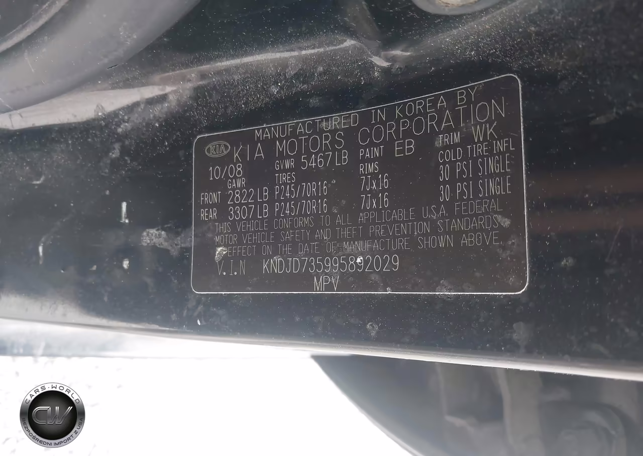 2009 Kia Sorento Lx VIN:KNDJD735995892029 - 9