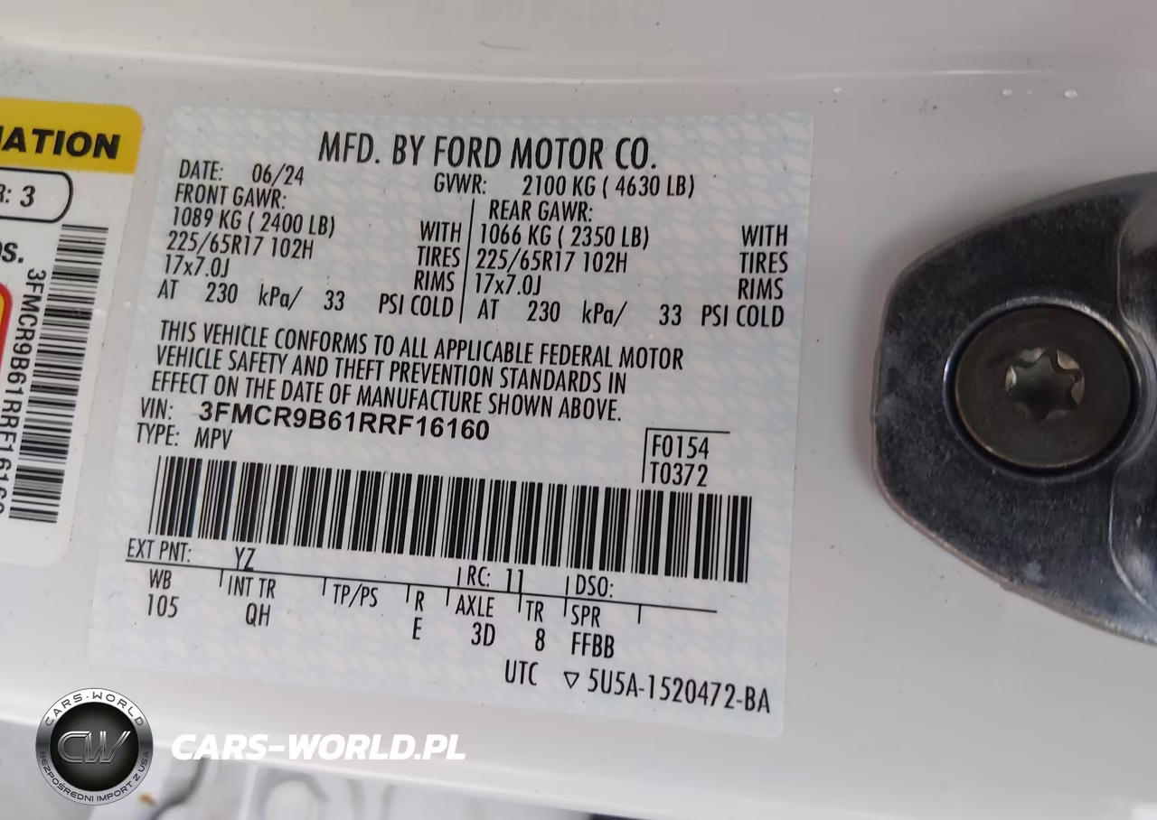 2024 Ford Bronco Sport Big Bend VIN:3FMCR9B61RRF16160 - 9