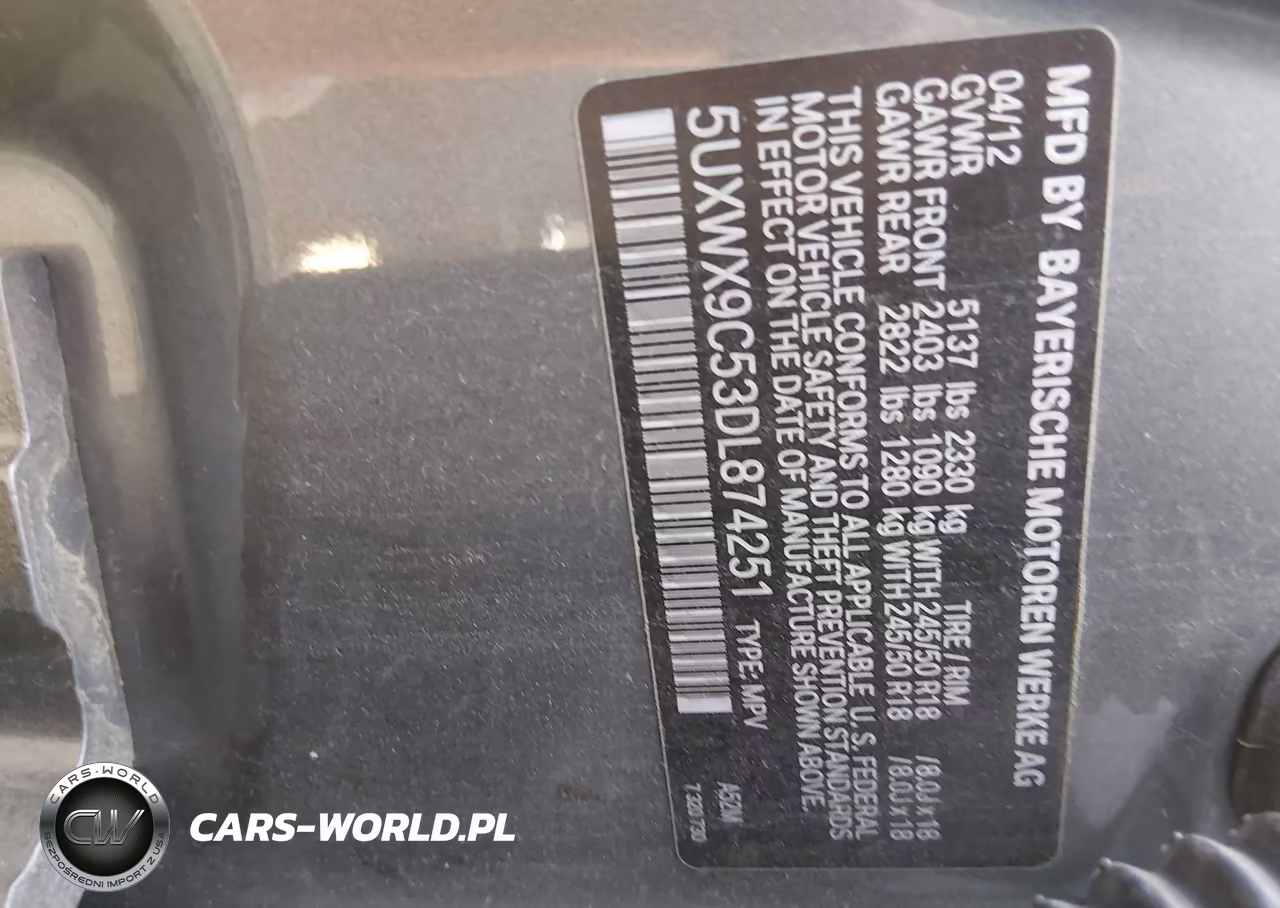 2013 BMW X3 xDrive28I VIN:5UXWX9C53DL874251 - 9