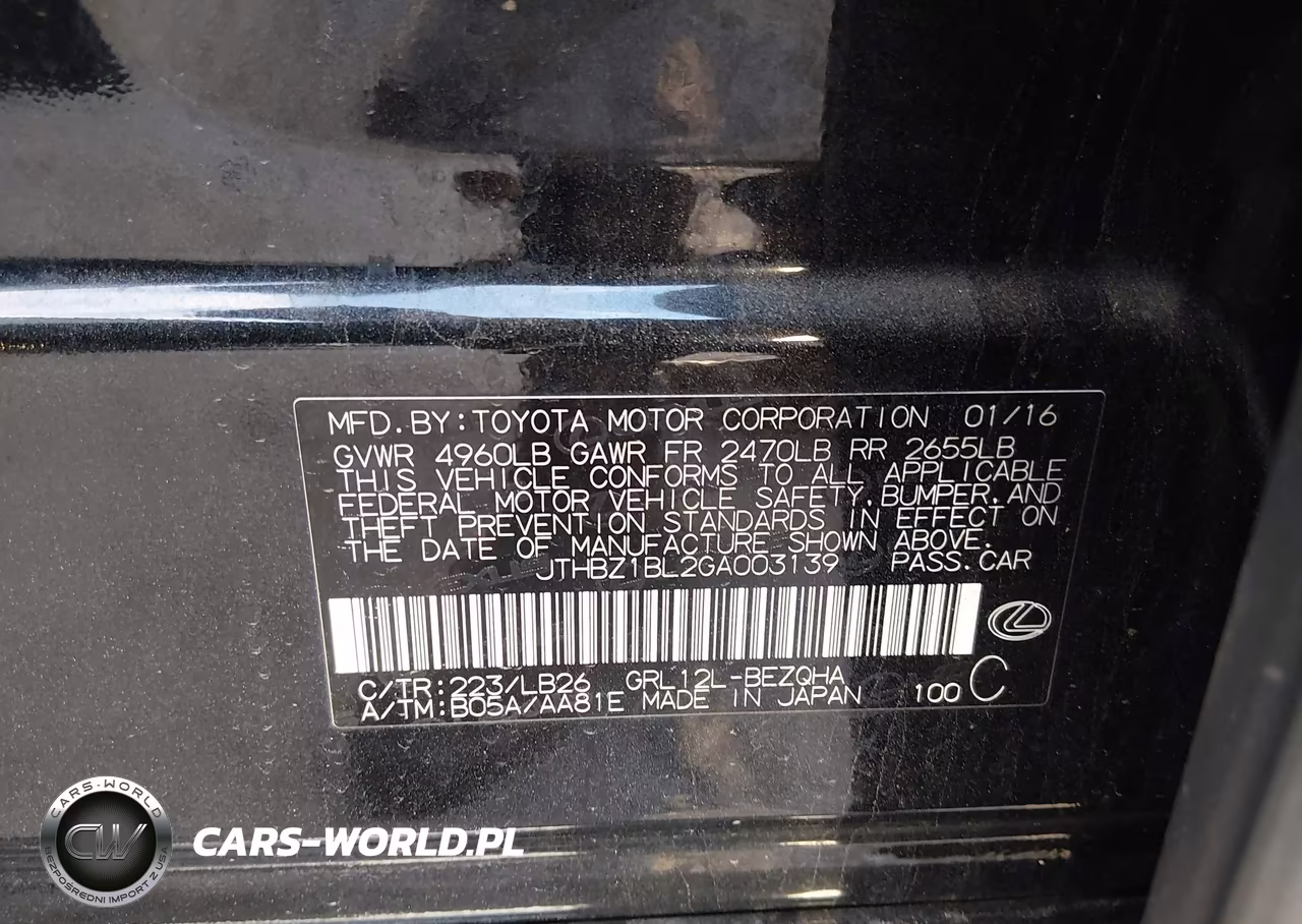 2016 Lexus Gs 350 F Sport VIN:JTHBZ1BL2GA003139 - 9