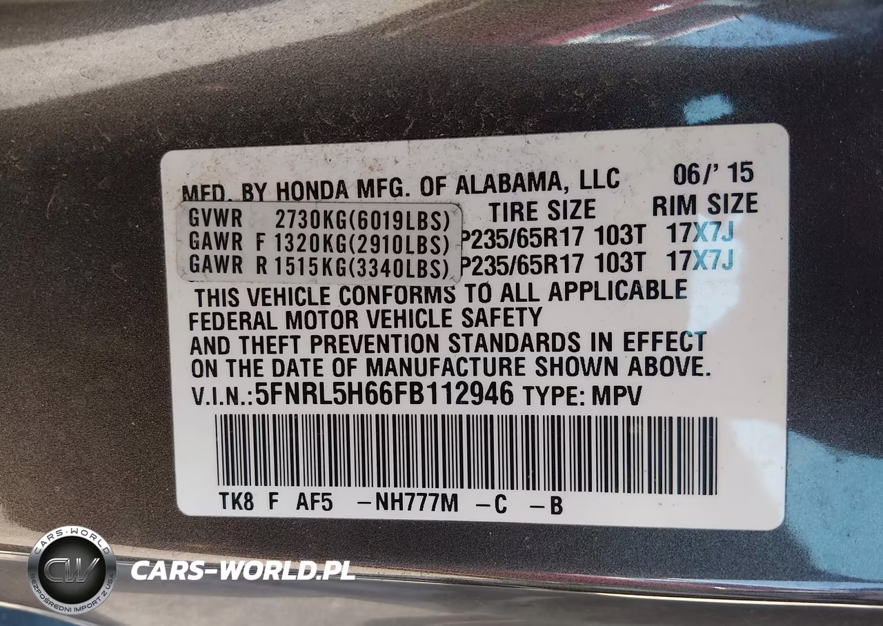 2015 Honda Odyssey Ex-L VIN:5FNRL5H66FB112946 - 9