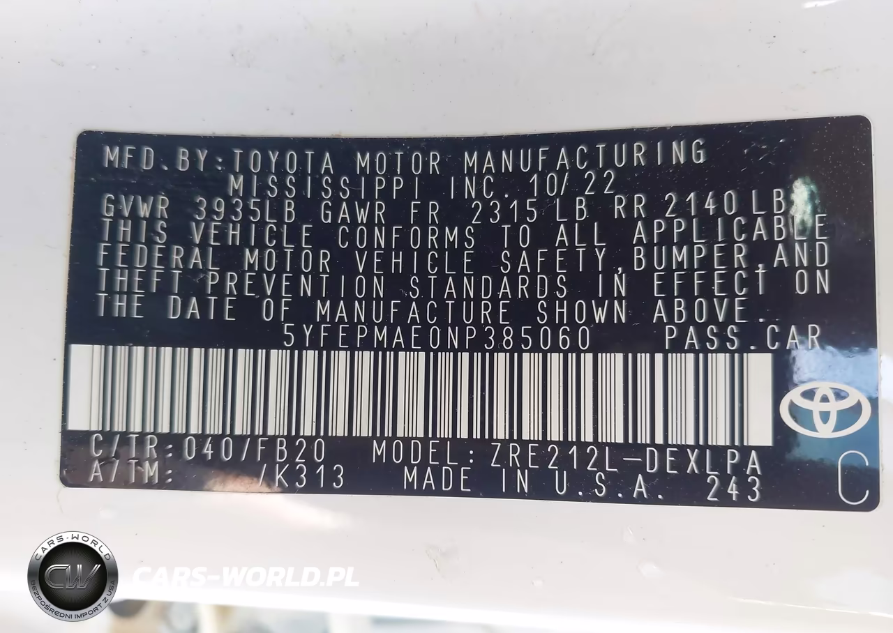 2022 Toyota Corolla Le VIN:5YFEPMAE0NP385060 - 9