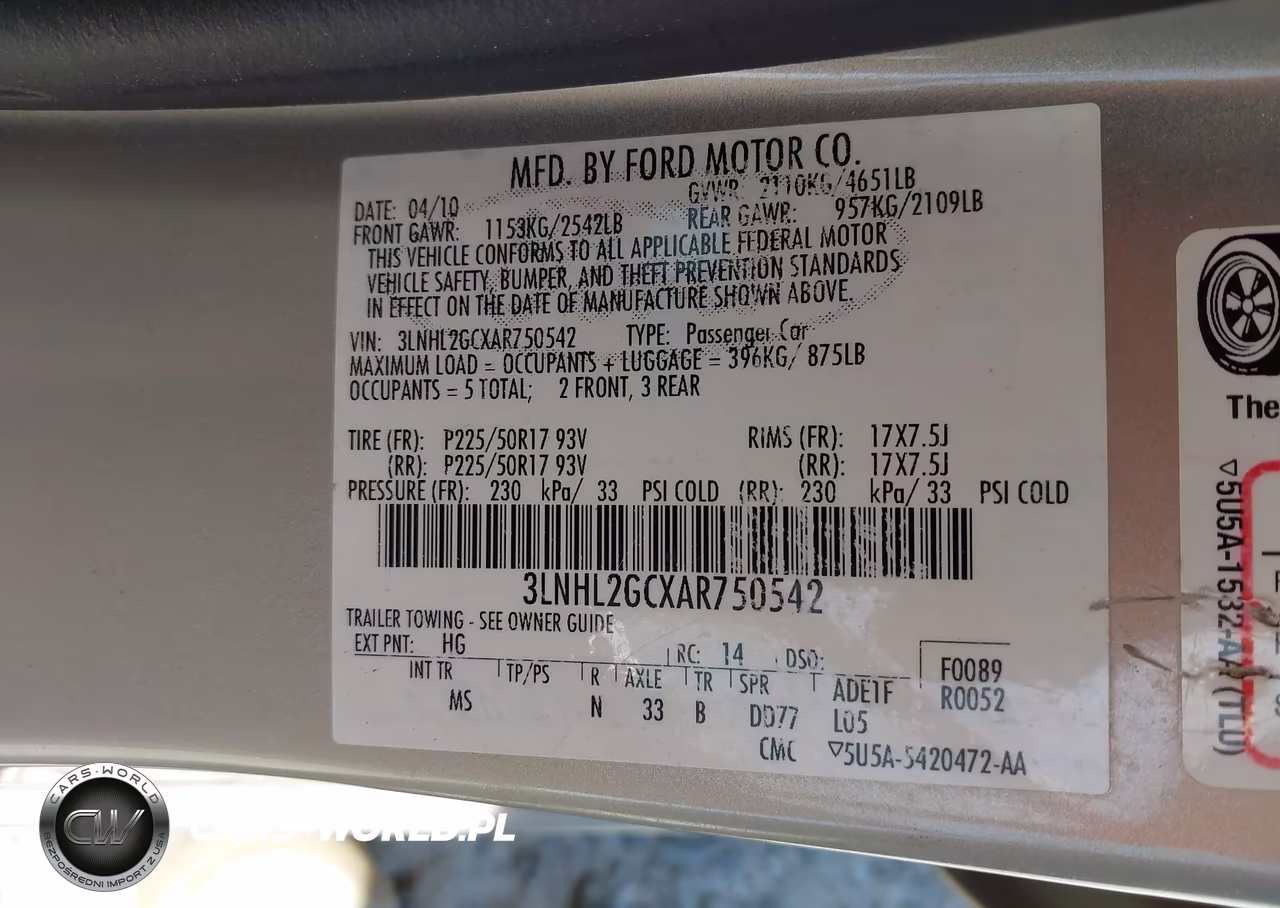 2010 Lincoln Mkz VIN:3LNHL2GCXAR750542 - 9