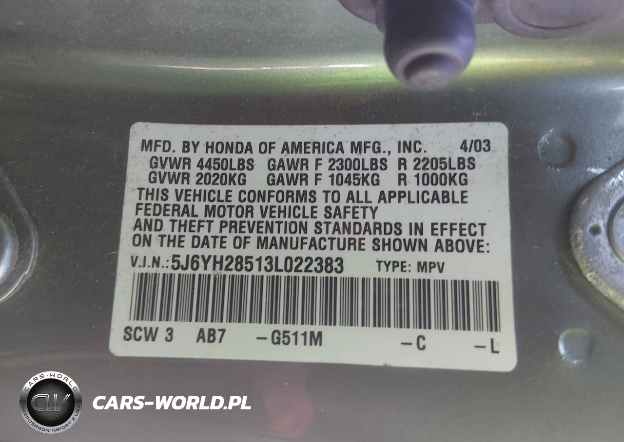 2003 Honda Element Ex VIN:5J6YH28513L022383 - 9