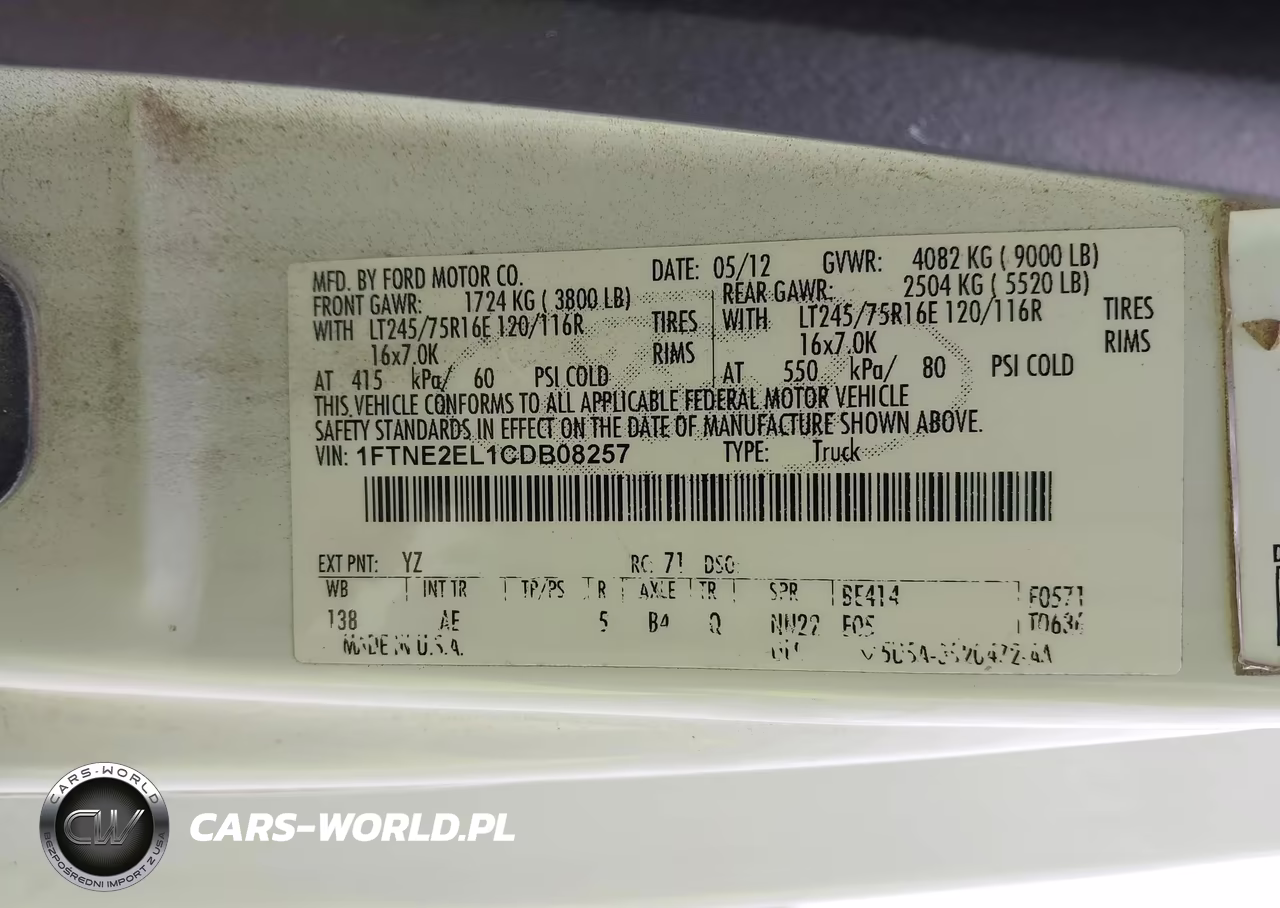 2012 Ford E-250 Commercial VIN:1FTNE2EL1CDB08257 - 9