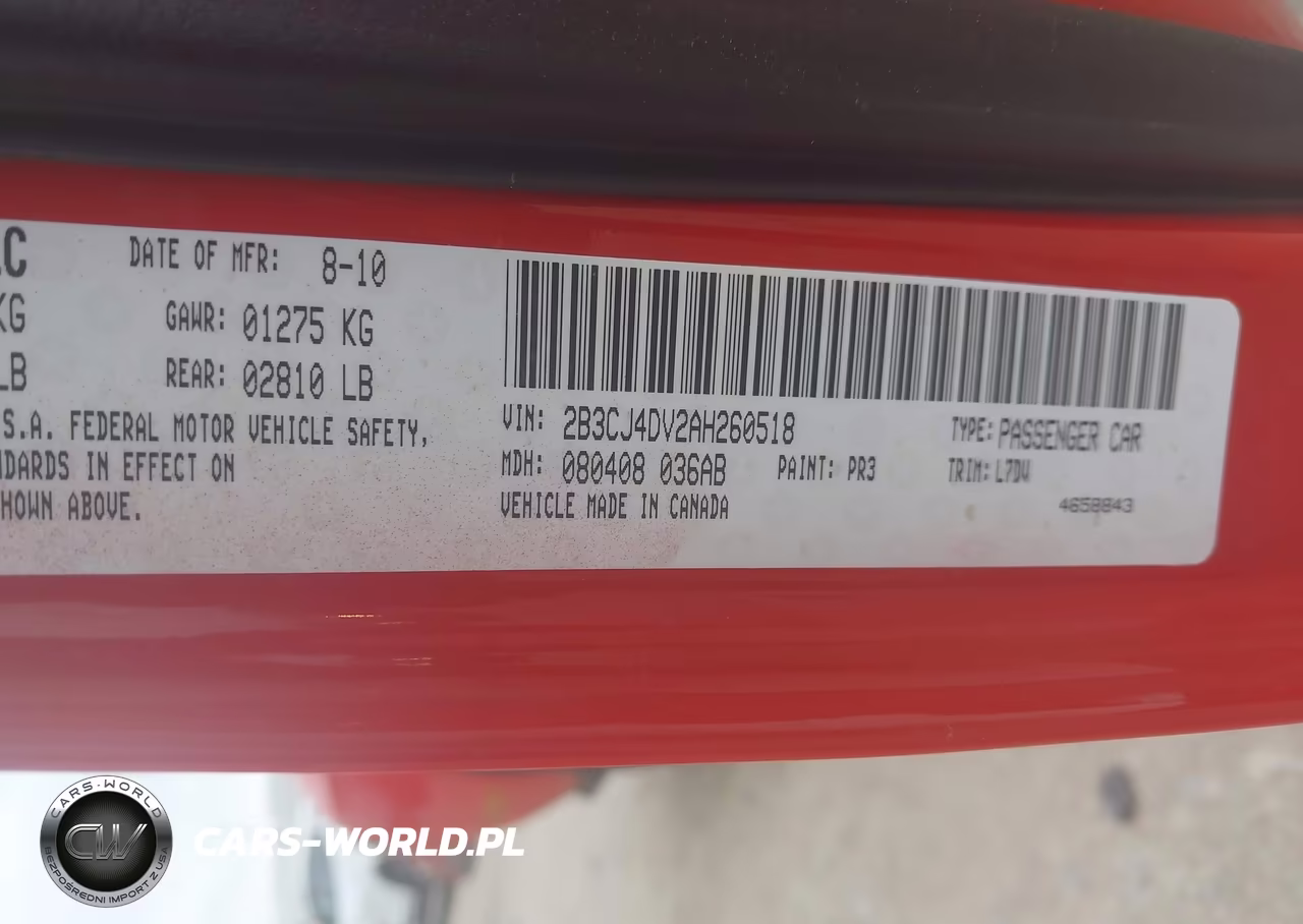 2010 Dodge Challenger Se VIN:2B3CJ4DV2AH260518 - 8