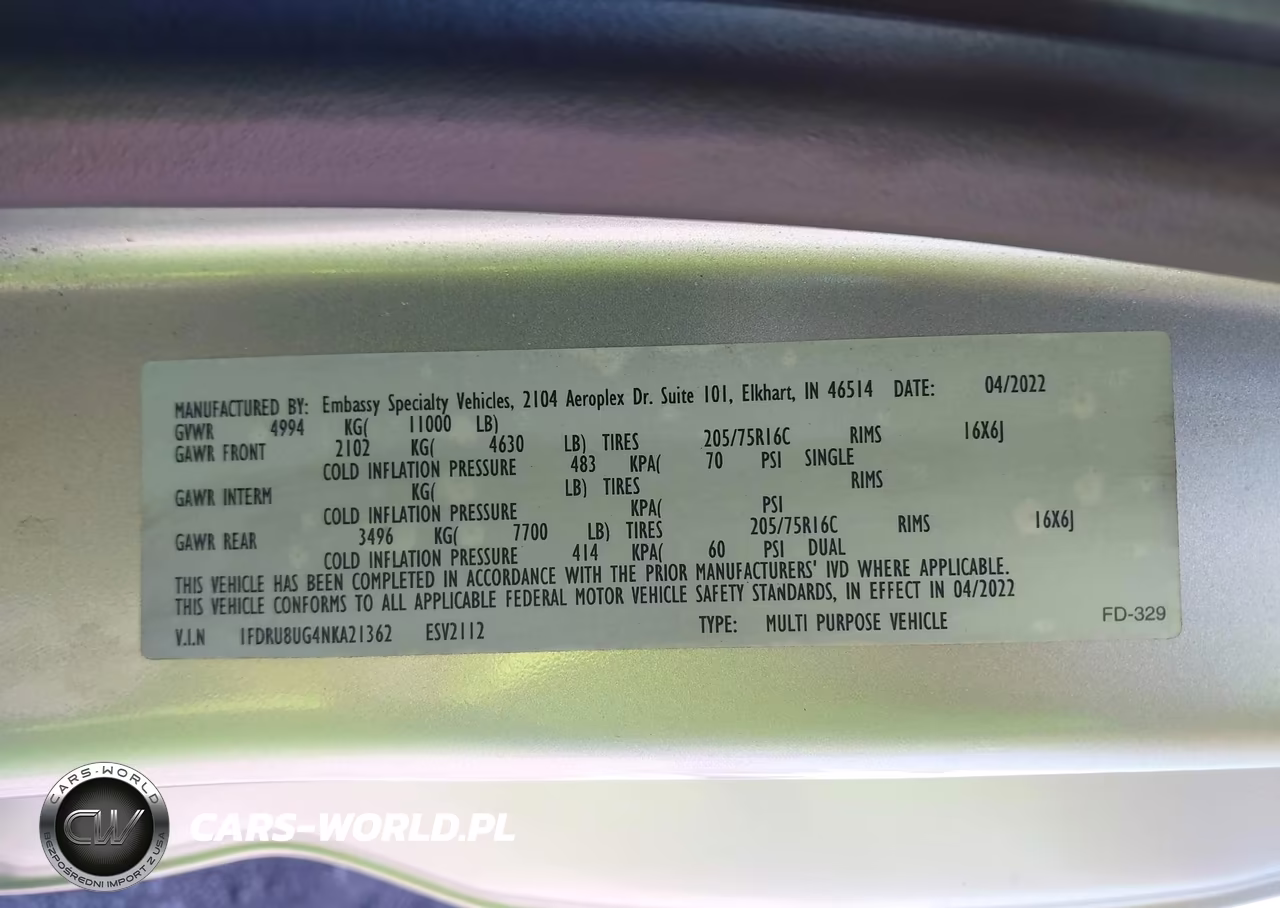 2022 Ford Transit-350 Cargo Van VIN:1FDRU8UG4NKA21362 - 9