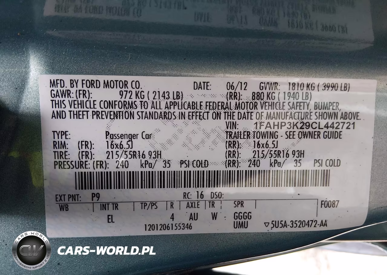 2012 Ford Focus Se VIN:1FAHP3K29CL442721 - 9