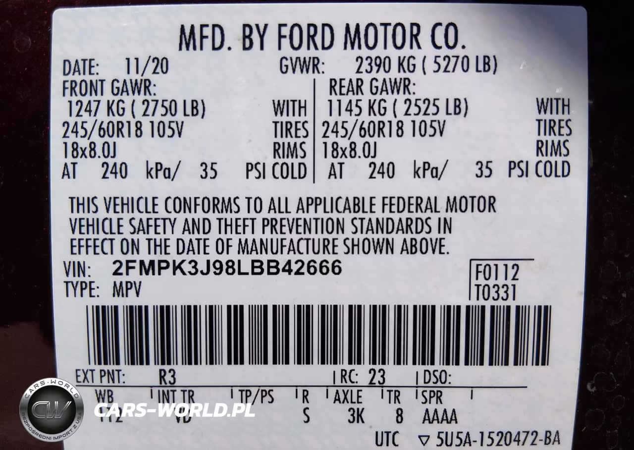 2020 Ford Edge Sel VIN:2FMPK3J98LBB42666 - 9