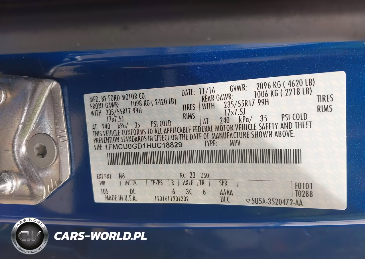 2017 Ford Escape Se VIN:1FMCU0GD1HUC18829 - 9