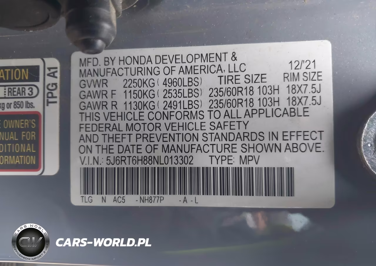 2022 Honda Cr-V Hybrid Ex-L VIN:5J6RT6H88NL013302 - 9