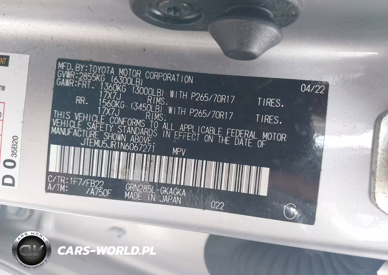 2022 Toyota 4Runner Sr5 VIN:JTEMU5JR1N6067271 - 9