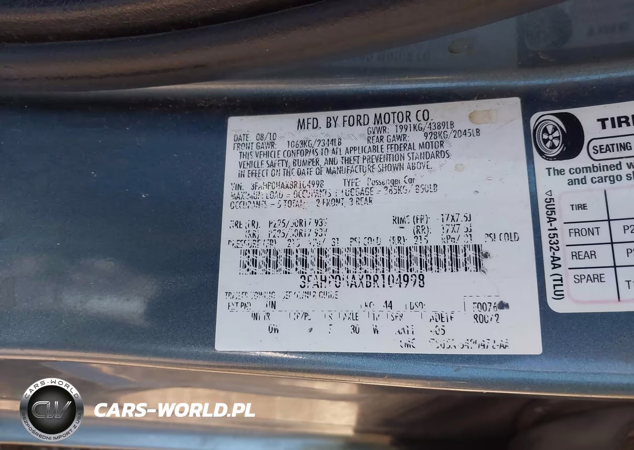 2011 Ford Fusion Se VIN:3FAHP0HAXBR104998 - 9