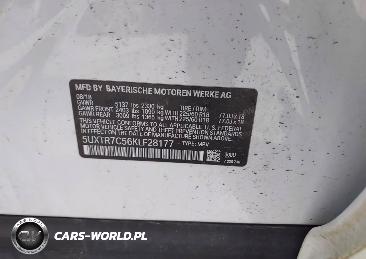 2019 BMW X3 Sdrive30I VIN:5UXTR7C56KLF28177 - 9