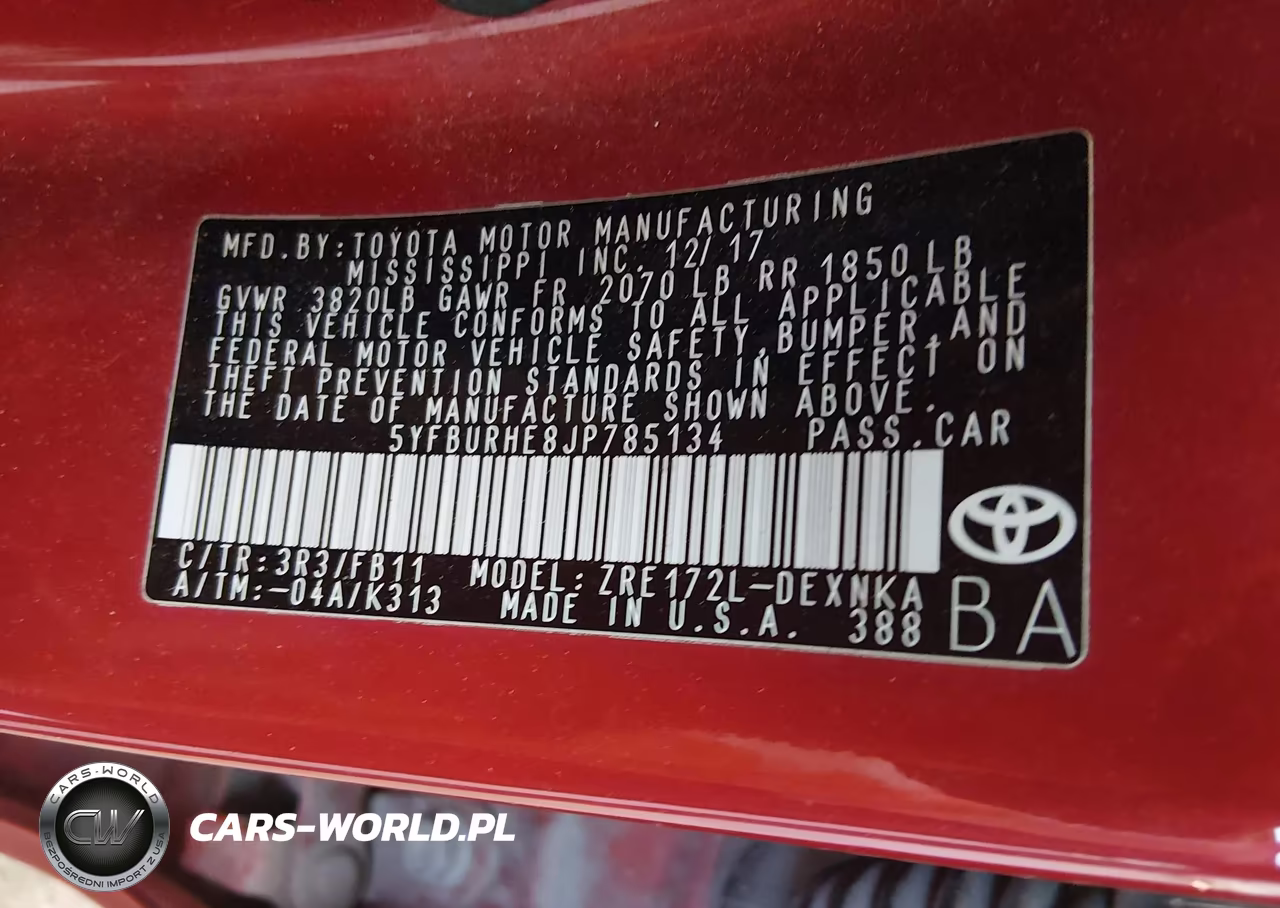 2018 Toyota Corolla Le VIN:5YFBURHE8JP785134 - 9