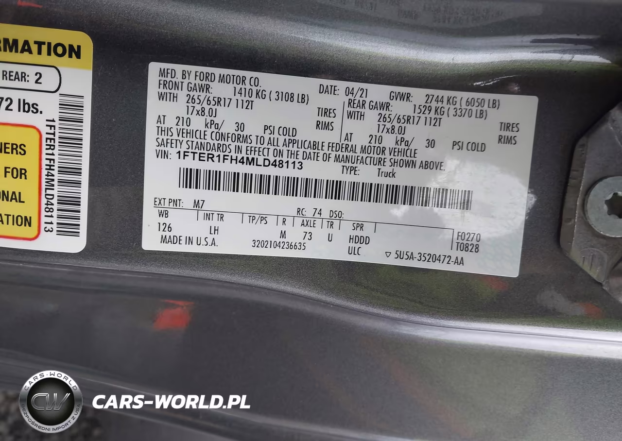 2021 Ford Ranger Xlt VIN:1FTER1FH4MLD48113 - 9