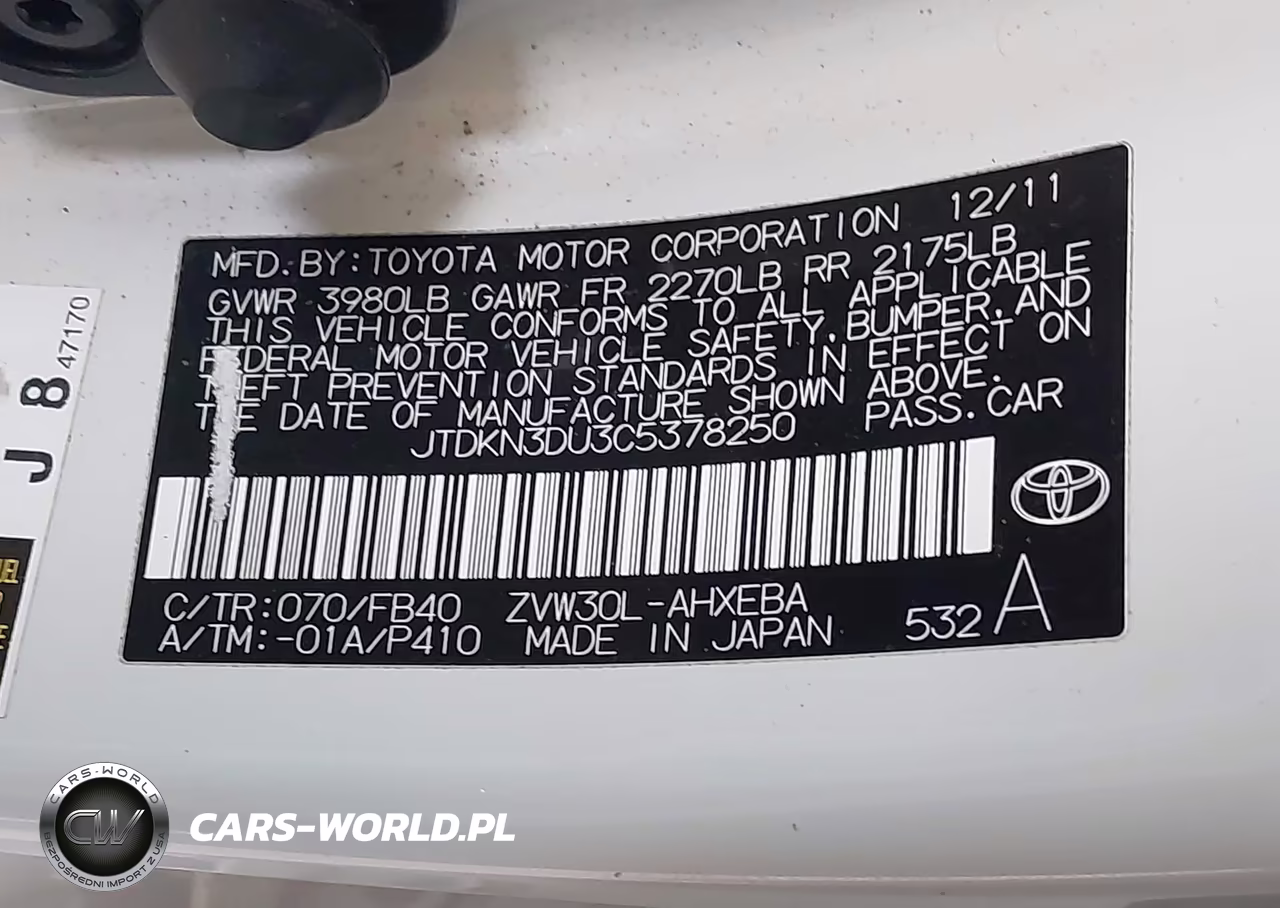 2012 Toyota Prius Three VIN:JTDKN3DU3C5378250 - 9