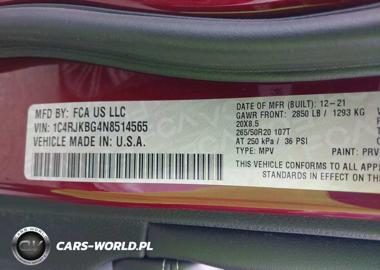 2022 Jeep Grand Cherokee L Limited 4X4 VIN:1C4RJKBG4N8514565 - 9
