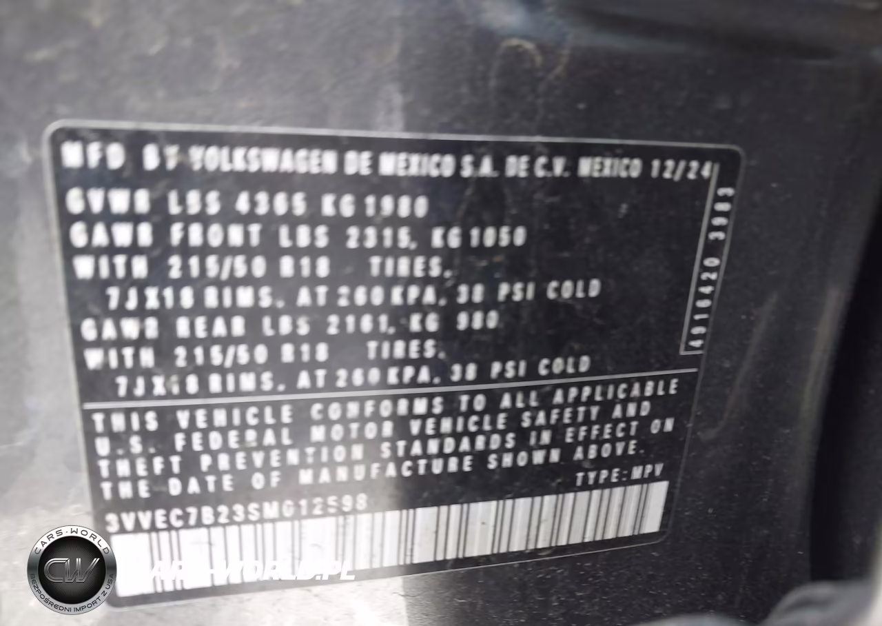 2025 Volkswagen Taos 1.5T Se VIN:3VVEC7B23SM012598 - 9