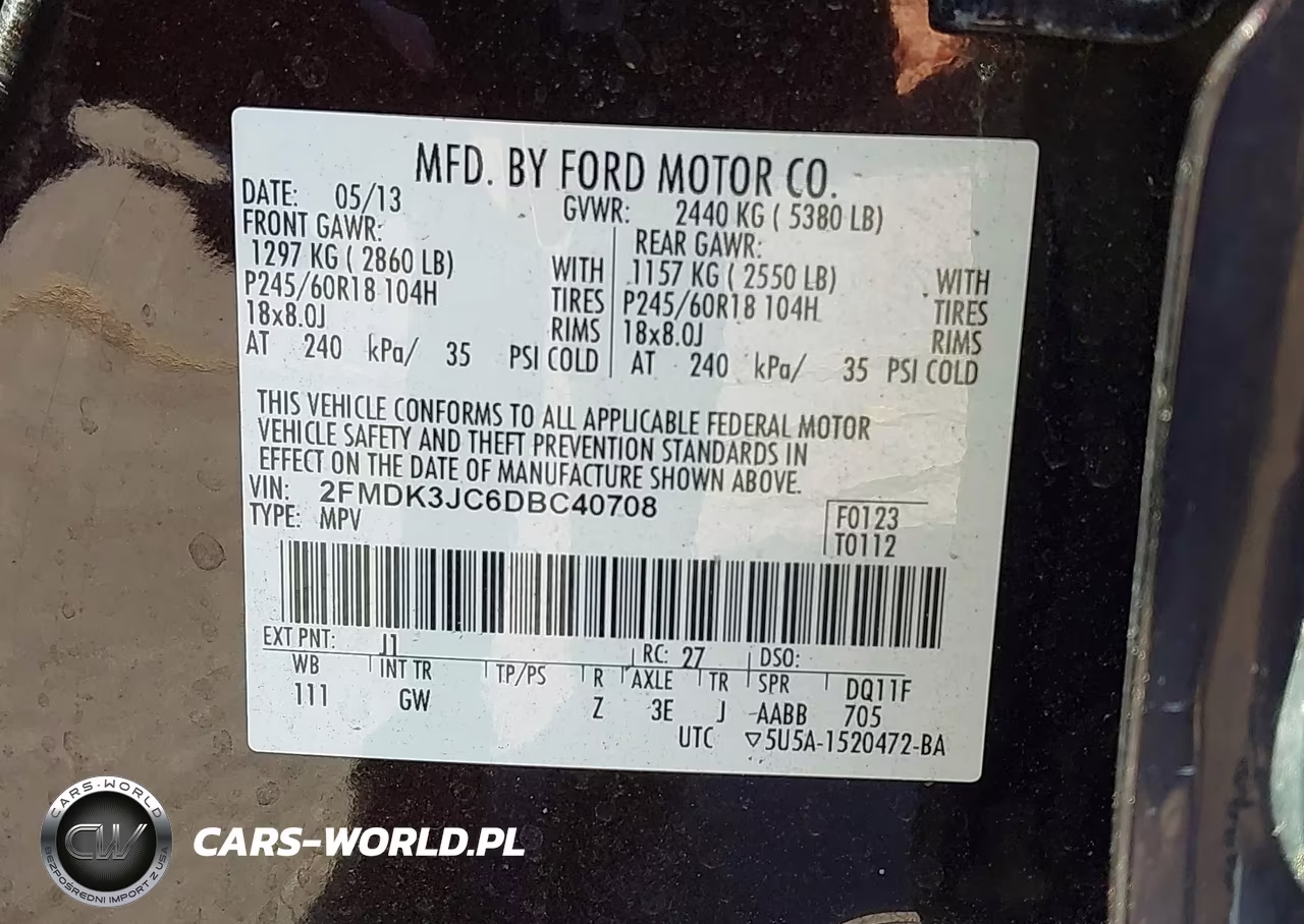 2013 Ford Edge Sel VIN:2FMDK3JC6DBC40708 - 9