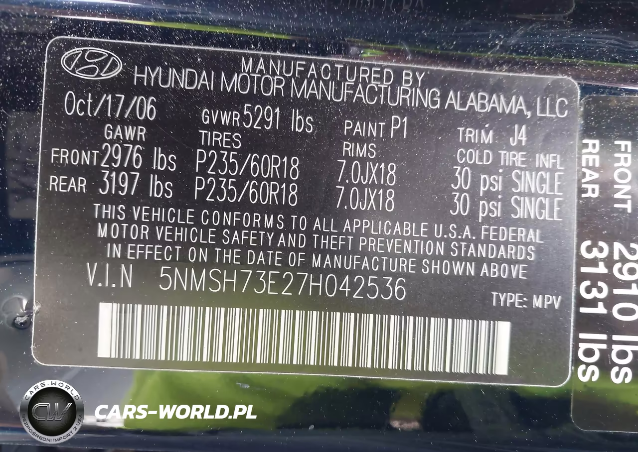 2007 Hyundai Santa Fe Limited-Se VIN:5NMSH73E27H042536 - 9