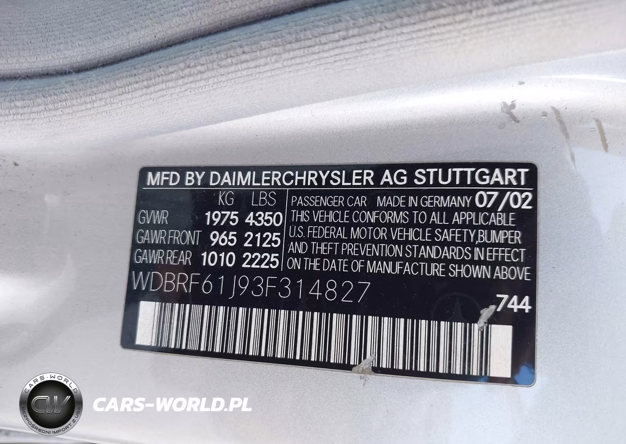 2003 Mercedes-Benz C 240 VIN:WDBRF61J93F314827 - 9