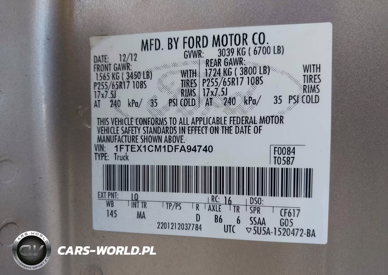 2013 Ford F-150 Xlt VIN:1FTEX1CM1DFA94740 - 9