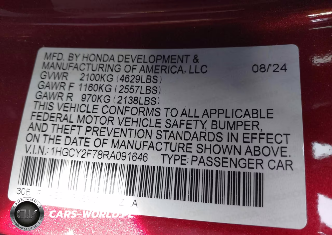 2024 Honda Accord Hybrid Sport-L VIN:1HGCY2F78RA091646 - 9