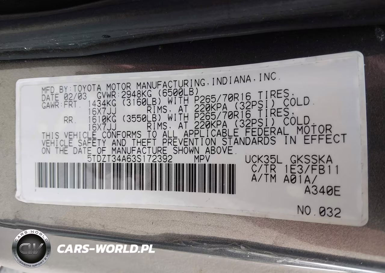 2003 Toyota Sequoia Sr5 V8 VIN:5TDZT34A63S172392 - 9