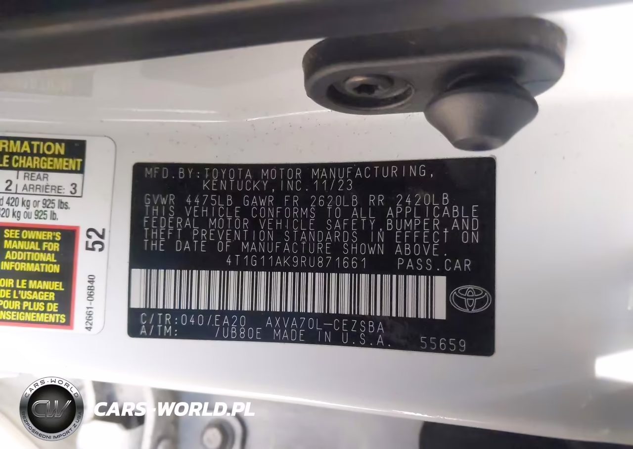 2024 Toyota Camry Se VIN:4T1G11AK9RU871661 - 9