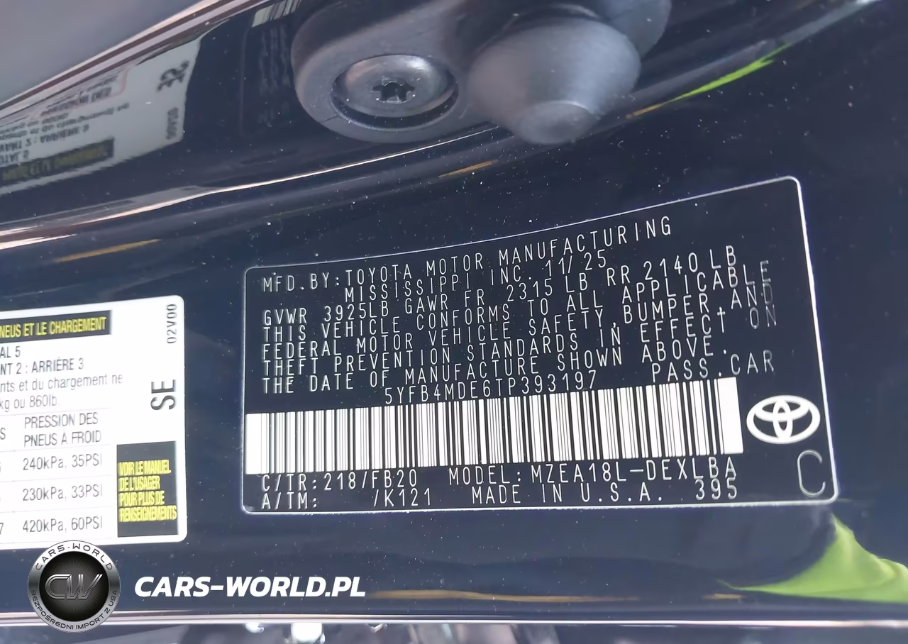 2026 Toyota Corolla Le VIN:5YFB4MDE6TP393197 - 9